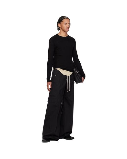 Rick Owens Black Temple Cargobelas Cargo Pants for men
