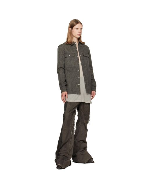Rick Owens Gray Tower Overshirt for men