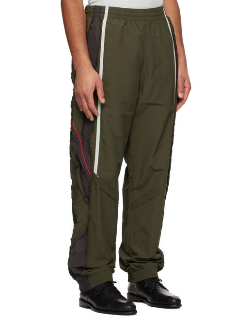 Martine Rose Green Khaki Layered Track Pants for men
