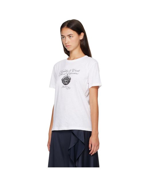 Acne White Graphic Jersey T-Shirt