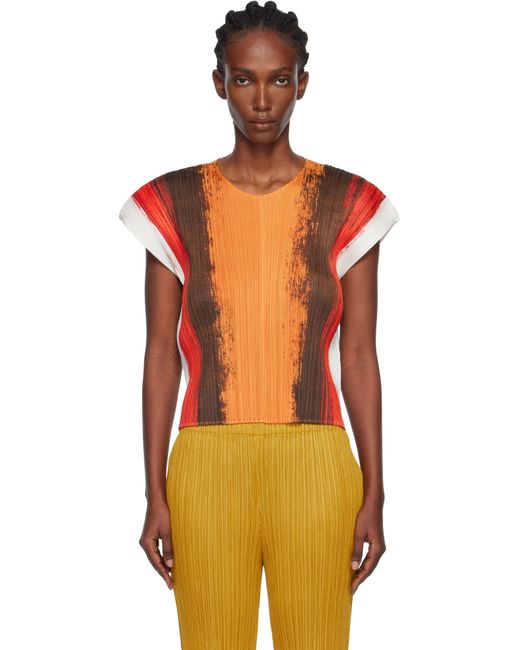 Pleats Please Issey Miyake Orange Jump Top