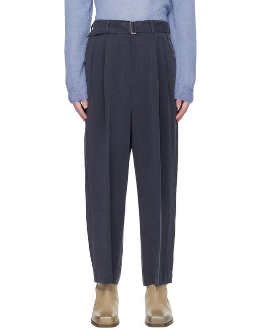 LE17SEPTEMBRE Blue Belted Trousers for men