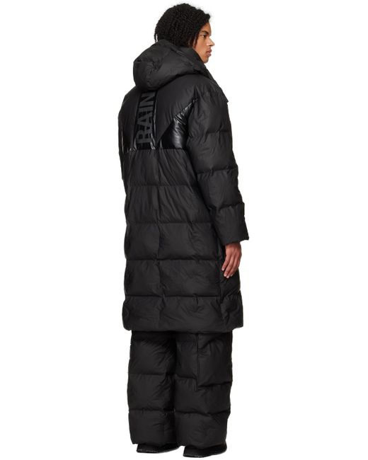 Rains Black Harbin Puffer Coat for men