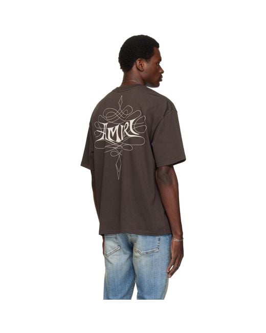 Amiri Brown Lasso' Oversized T-Shirt for men