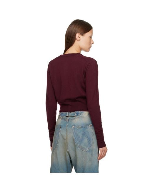 Vivienne Westwood Red Burgundy Bea Cropped Cardigan