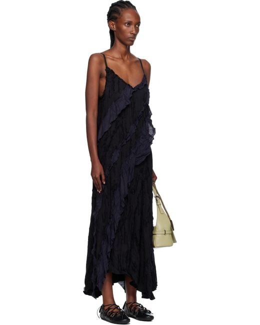 OPEN YY Black Ruffle Maxi Dress