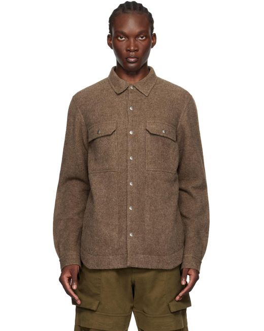 メンズ Rick Owens ブラウン Porterville スプレッドカラー シャツ Brown