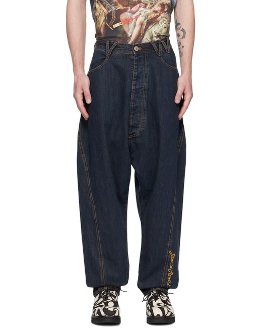 Vivienne Westwood Black Navy Twisted Seam Jeans for men