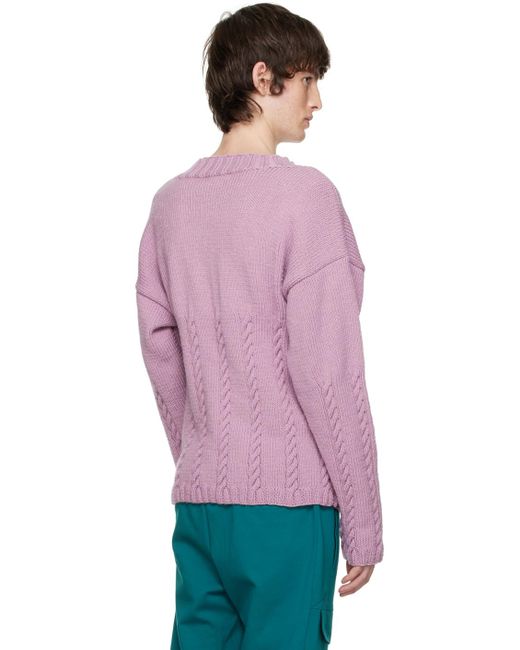 Situationist Pink Crewneck Sweater for men
