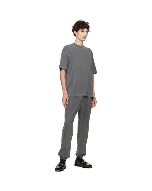 Represent Gray Printed 'Owners Club' Sweatpants for men