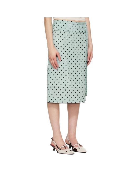 Marni Green Polka Dots Midi Skirt