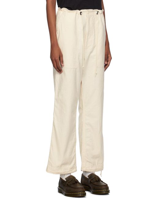 Needles Natural Off-white String Fatigue Trousers