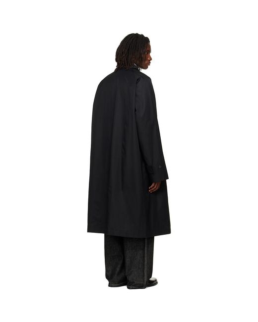 Studio Nicholson Black Crowe Coated Cotton Trench Coat for men