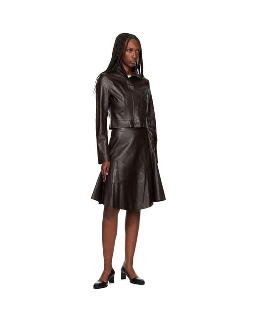 Our Legacy Black Waltz Leather Midi Skirt