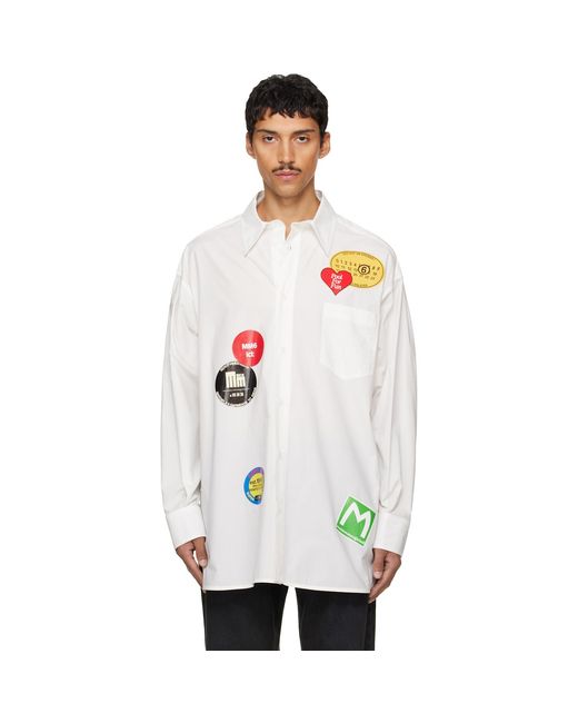MM6 by Maison Margiela White Off- Long-Sleeved Shirt for men