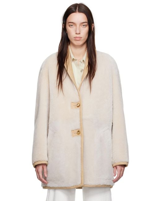 Calvin Klein Natural Halo Shearling Coat