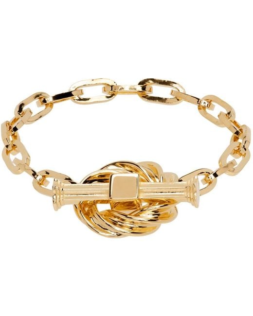 Bottega Veneta Metallic Gold Chain Bracelet