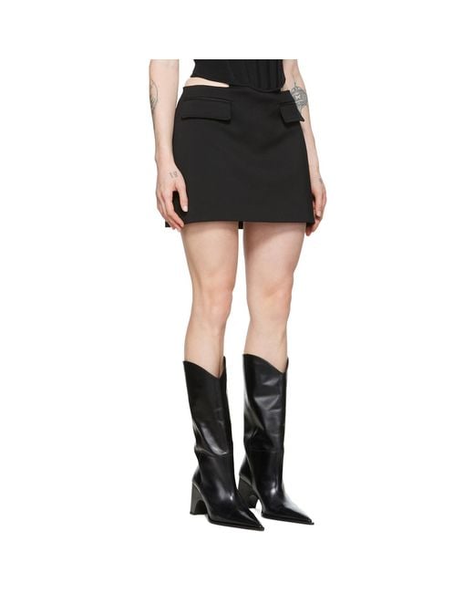 Dion Lee Black Cotton Short Skirt