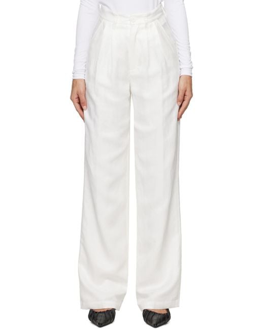 Anine Bing White Carrie Trousers