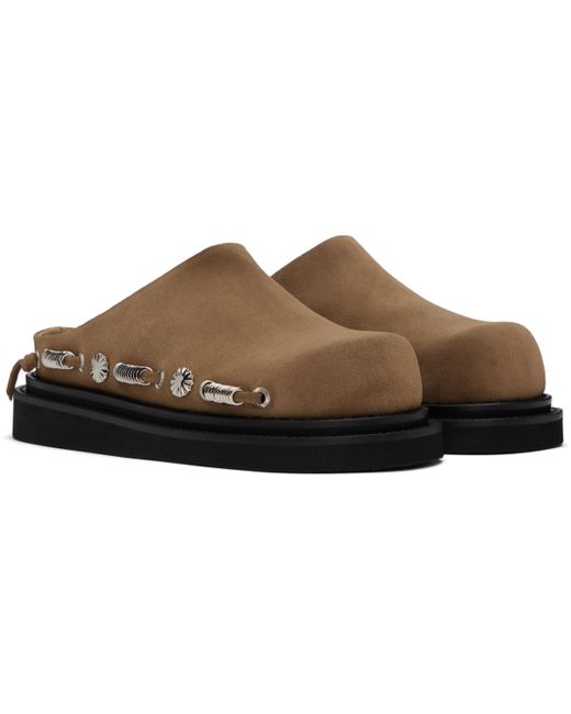 Toga Black Tan Suede Slip-On Loafers
