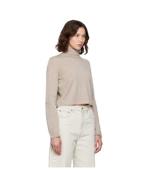 MM6 by Maison Margiela Natural Taupe Knitted Turtleneck
