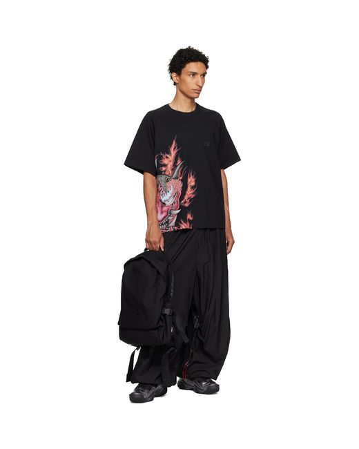 Y-3 Black Bonded-Logo Backpack for men