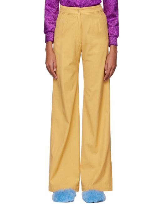 Dries Van Noten Orange Yellow Pantery Trousers