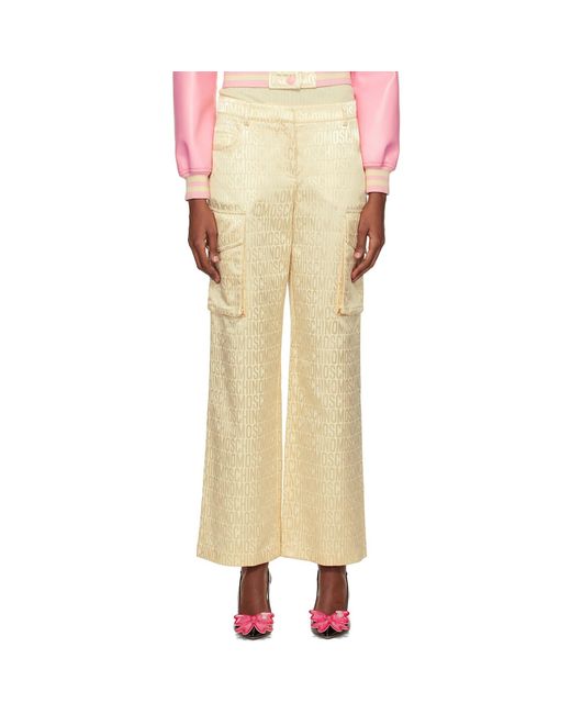 Moschino Natural Beige Jacquard Trousers