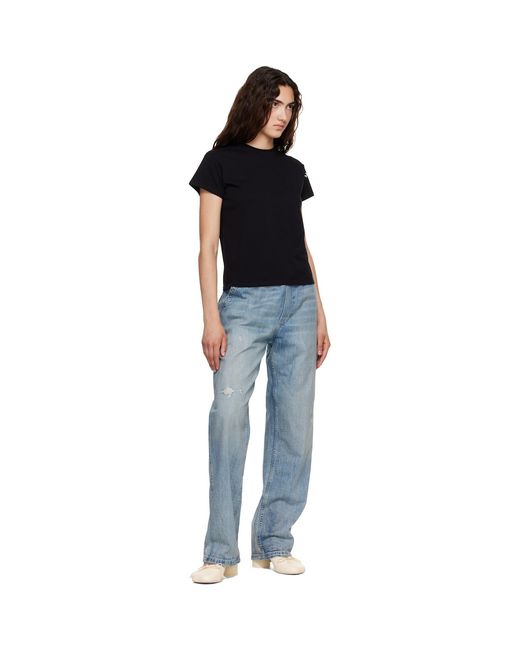 MM6 by Maison Margiela Black Mannequin-Print Cotton Jersey T-Shirt