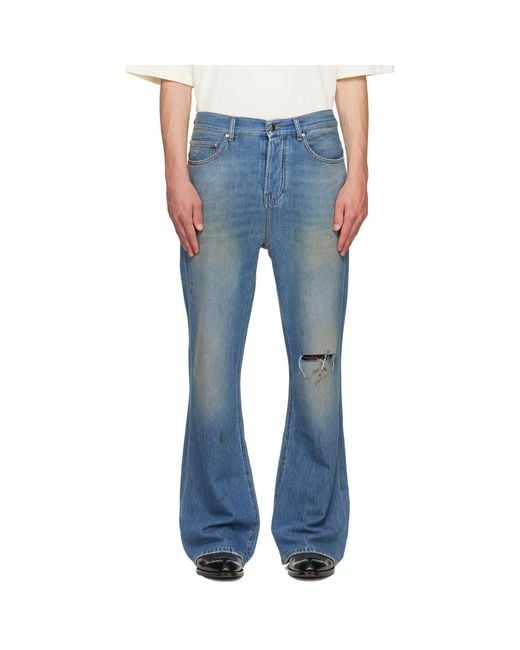 Amiri Blue Slash Bootcut Jeans for men