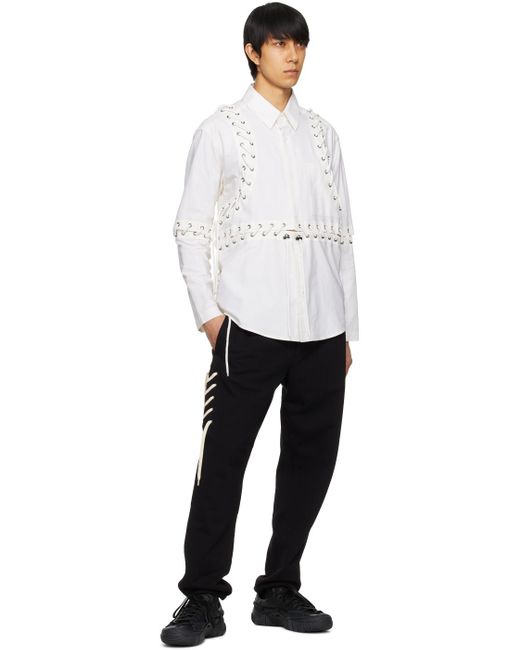 Craig Green White Craig Deconstructed Laced Shirt for men