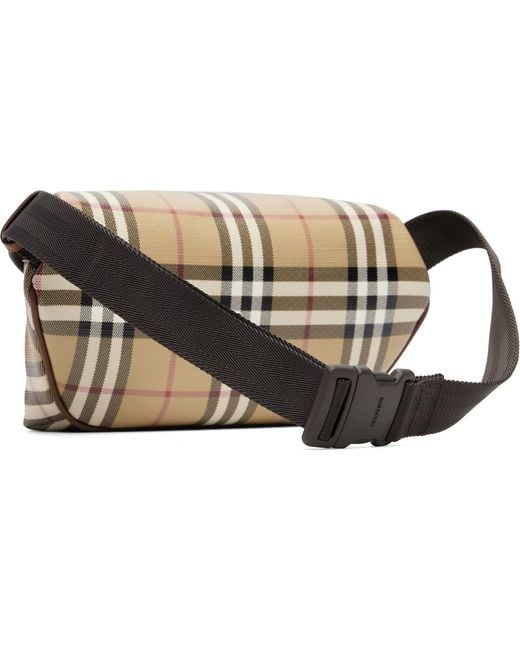 Burberry Brown Check Belt Bag for men