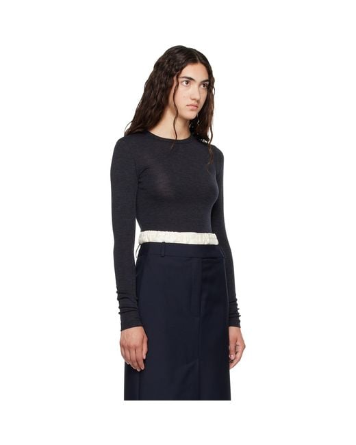 Rohe Black Fine Merino Long Sleeve T-Shirt