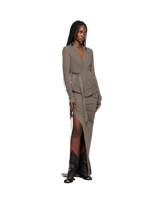 Rick Owens Black Taupe Temple Edfu Maxi Skirt