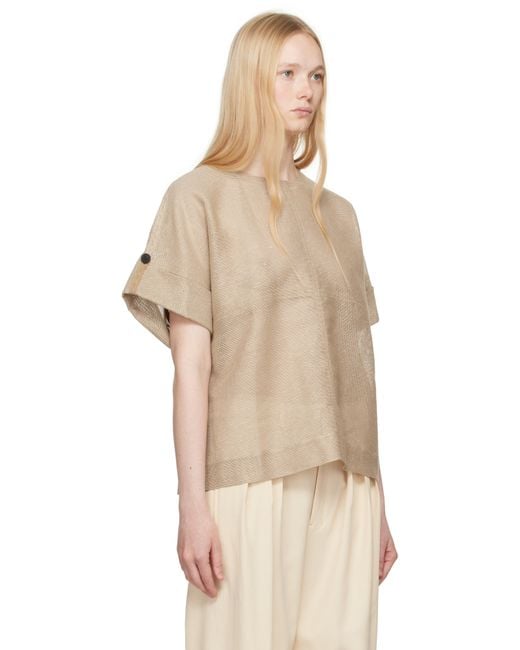 Issey Miyake Natural Tan Papyrus T-Shirt