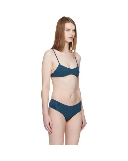 Fruity Booty Black Bream Stripe Bikini Top