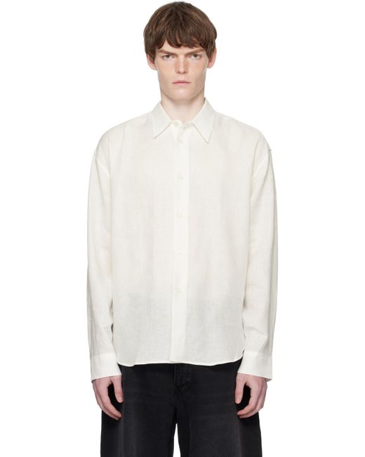 Studio Nicholson White Rafe Linen Shirt for men