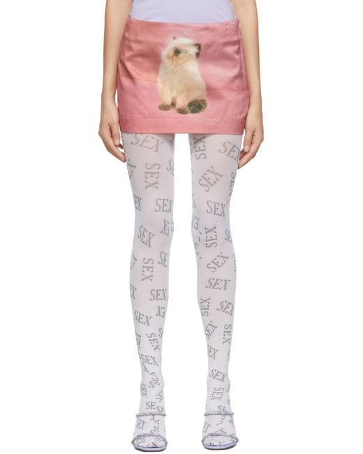 Ashley Williams Multicolor Ssense Exclusive Cat Miniskirt