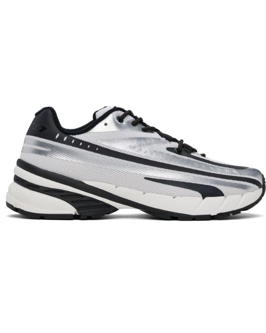 メンズ DIESEL ホワイト＆シルバー D-Airspeed ローカットスニーカー Black