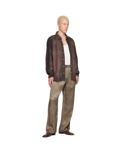 DIESEL Brown Fluid Shirt for men