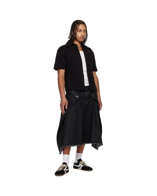 Lu'u Dan Black Wadded Shift Shirt for men