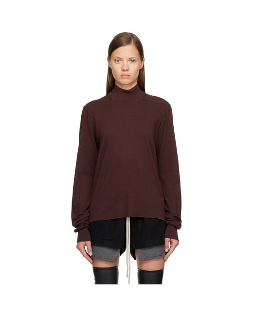 Rick Owens Purple Burgundy Concordians Headon Dbl Turtleneck