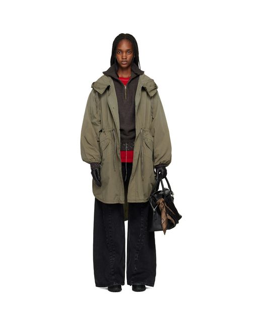 Maison Margiela Black Khaki Hooded Parka