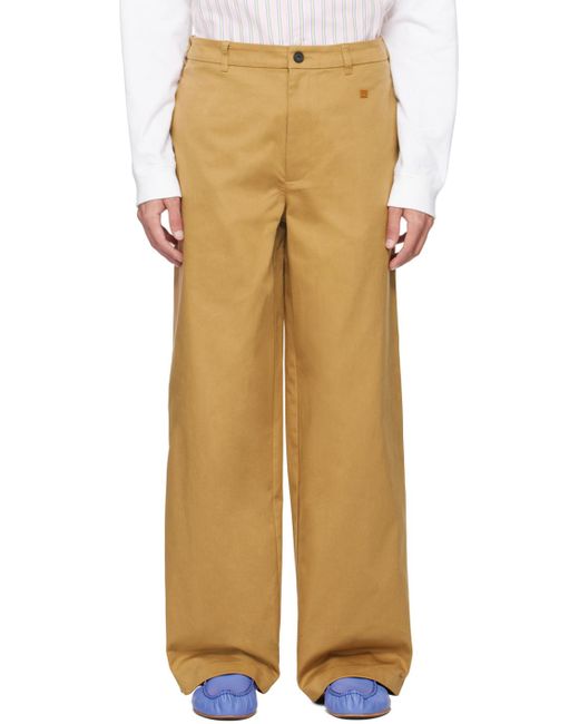 Acne Natural Beige Wide-leg Trousers for men