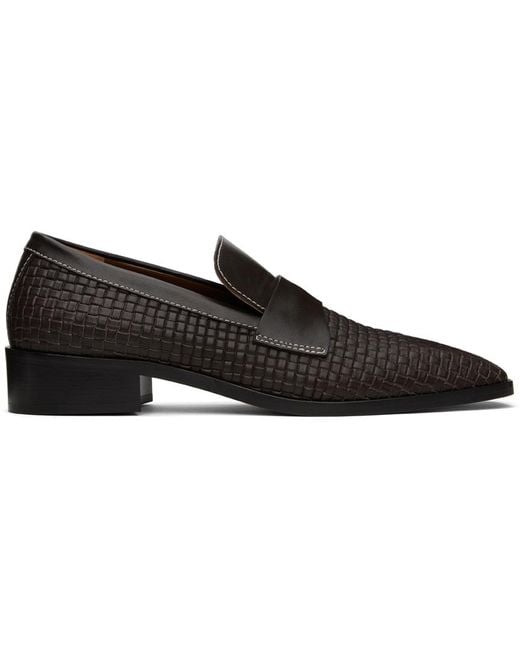 Wales Bonner Black Brown Woven Loafers for men