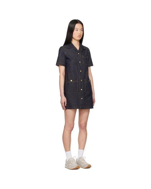 Moncler Black Denim Shirt Minidress