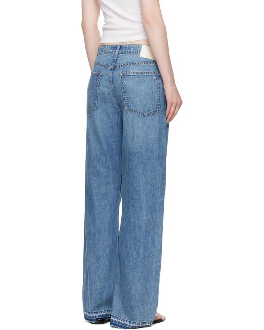 Rag & Bone Blue Featherweight Logan Wide-Leg Jeans