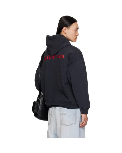 Balenciaga Black Faded Hoodie for men