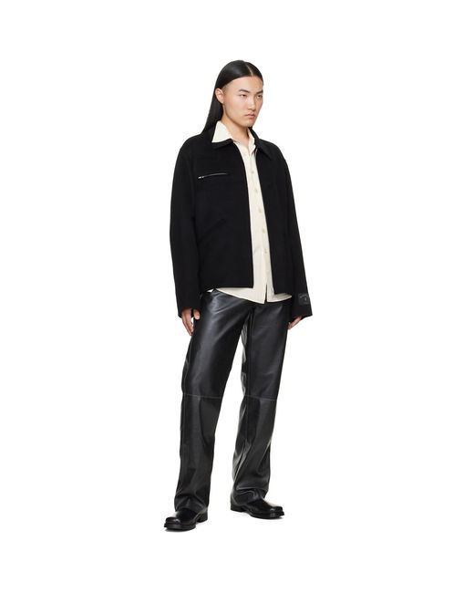 MM6 by Maison Margiela Black Double-Faced Wool Zip Jacket for men