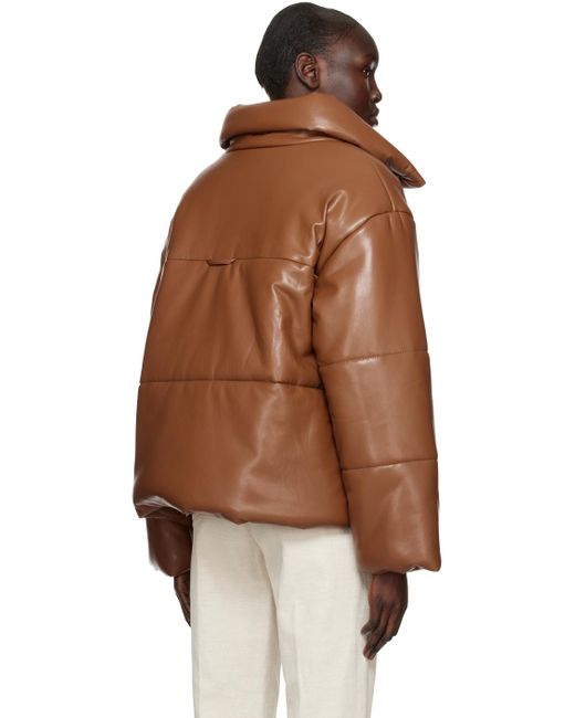 Nanushka Brown Hide Vegan Leather Jacket